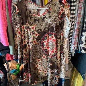 Brown patterned dress